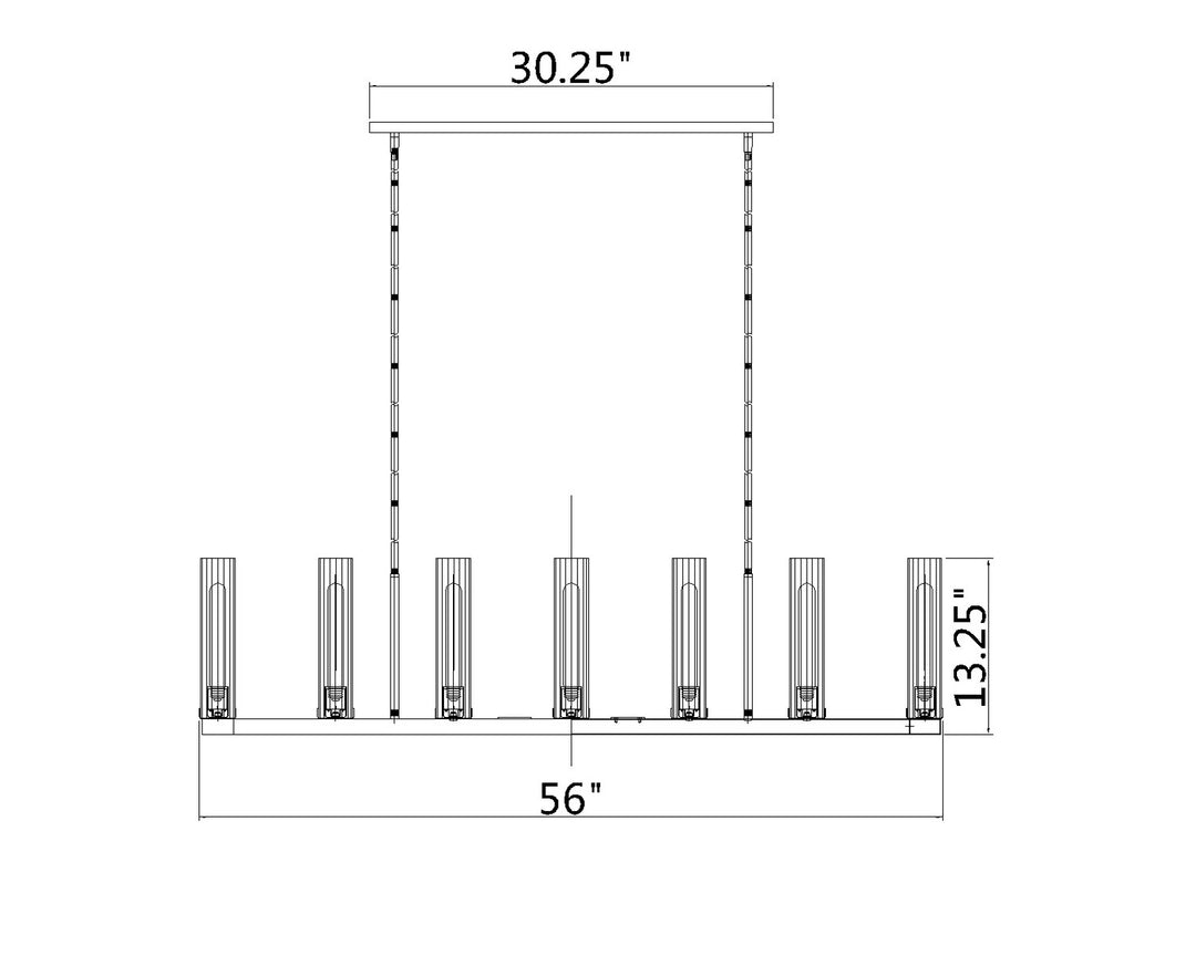 Z-Lite Canada - 3031-9L-PN - Nine Light Linear Chandelier - Beau - Polished Nickel