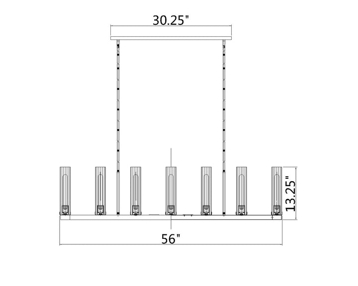 Z-Lite Canada - 3031-9L-PN - Nine Light Linear Chandelier - Beau - Polished Nickel