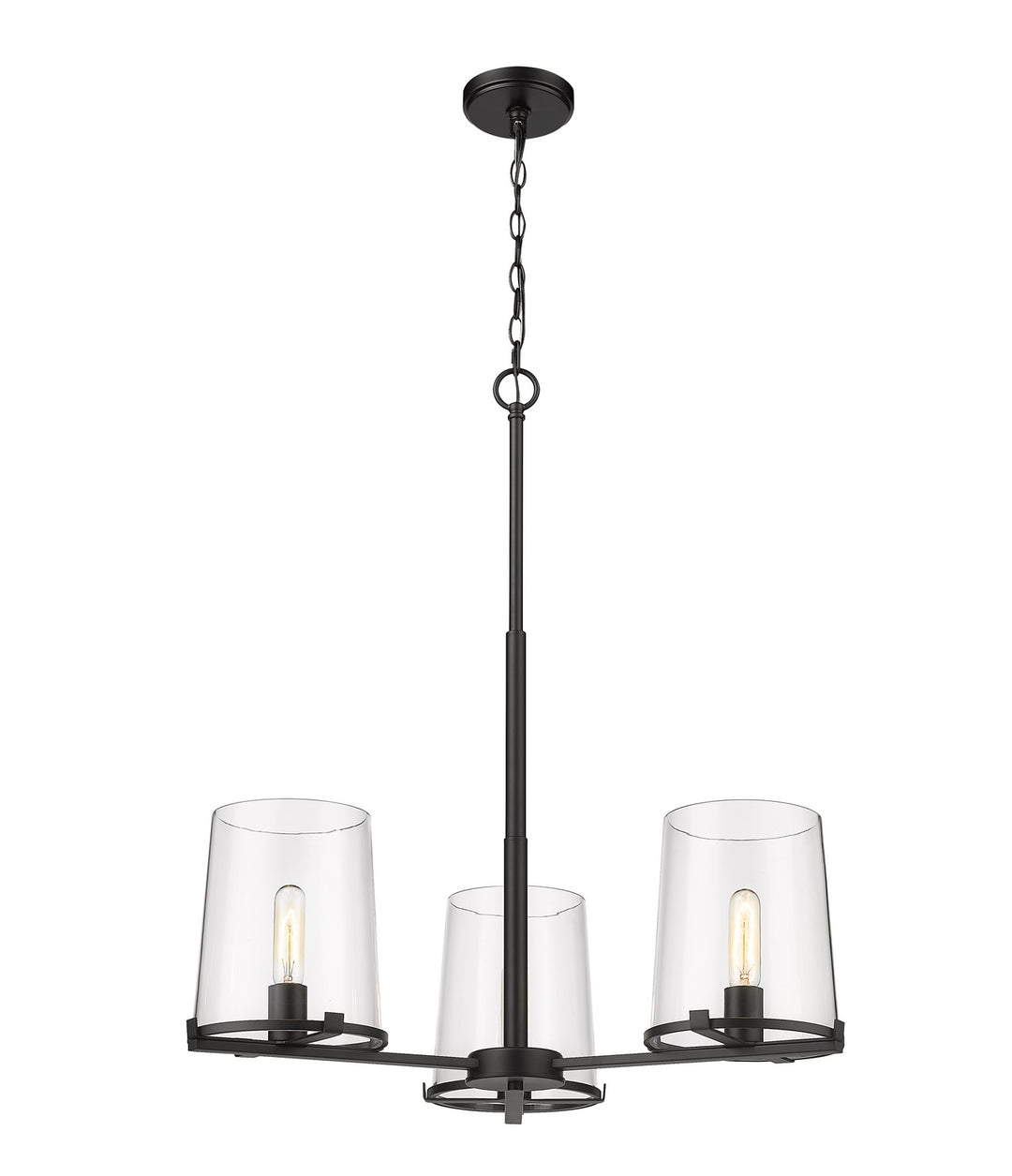 Callista Three Light Chandelier in Matte Black - available from The Lighting Shoppe, trusted by Canadian homeowners