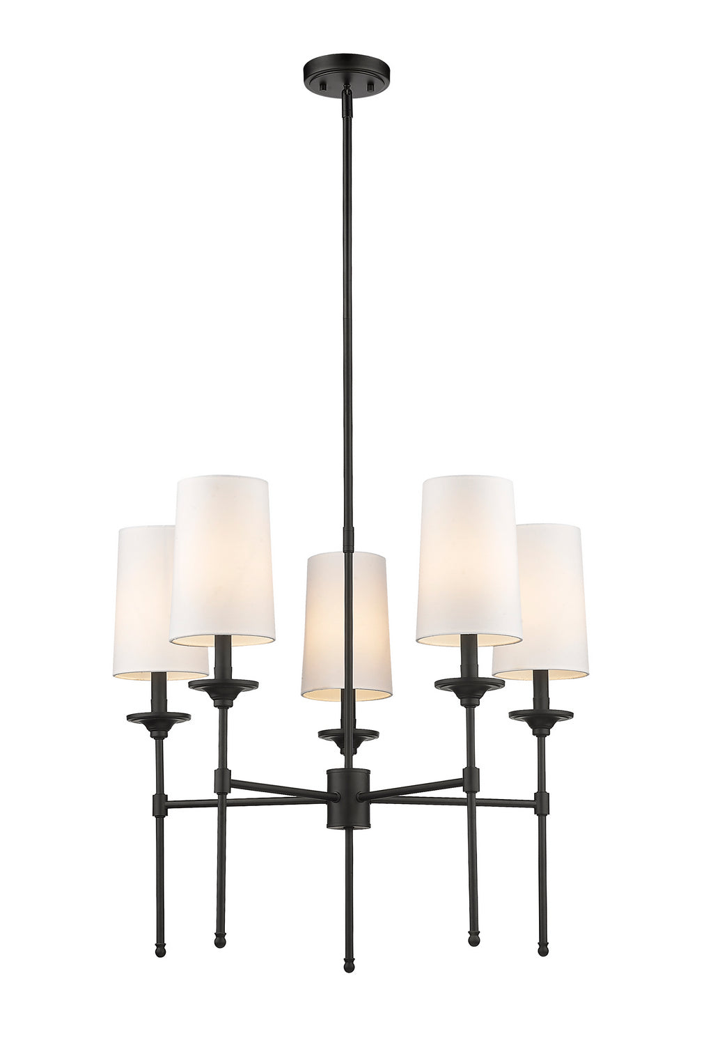 Emily Five Light Chandelier in Matte Black - available from The Lighting Shoppe, trusted by Canadian homeowners