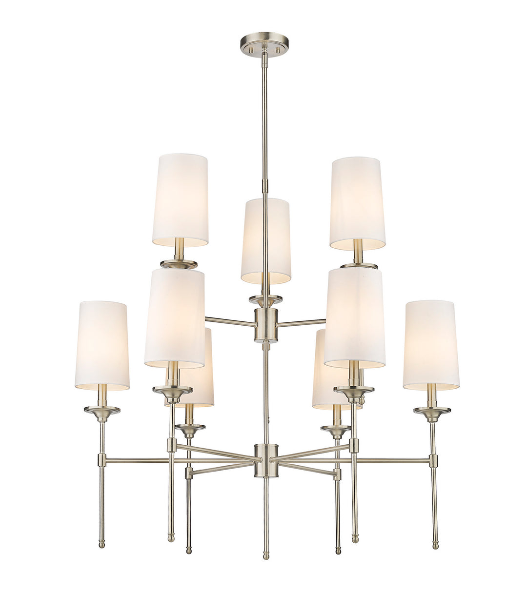 Emily Nine Light Chandelier in Brushed Nickel - available from The Lighting Shoppe, trusted by Canadian homeowners