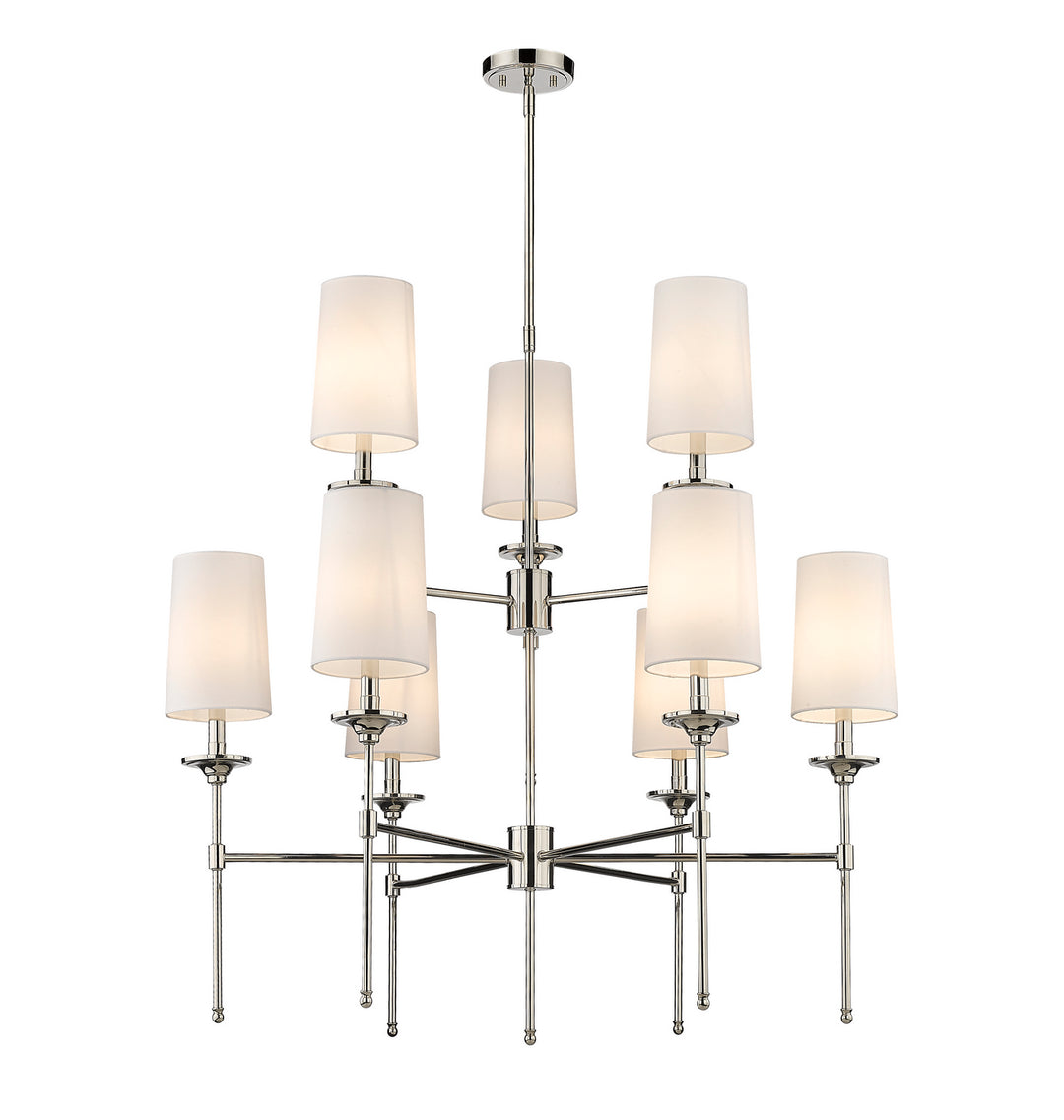 Emily Nine Light Chandelier in Polished Nickel - available from The Lighting Shoppe, trusted by Canadian homeowners