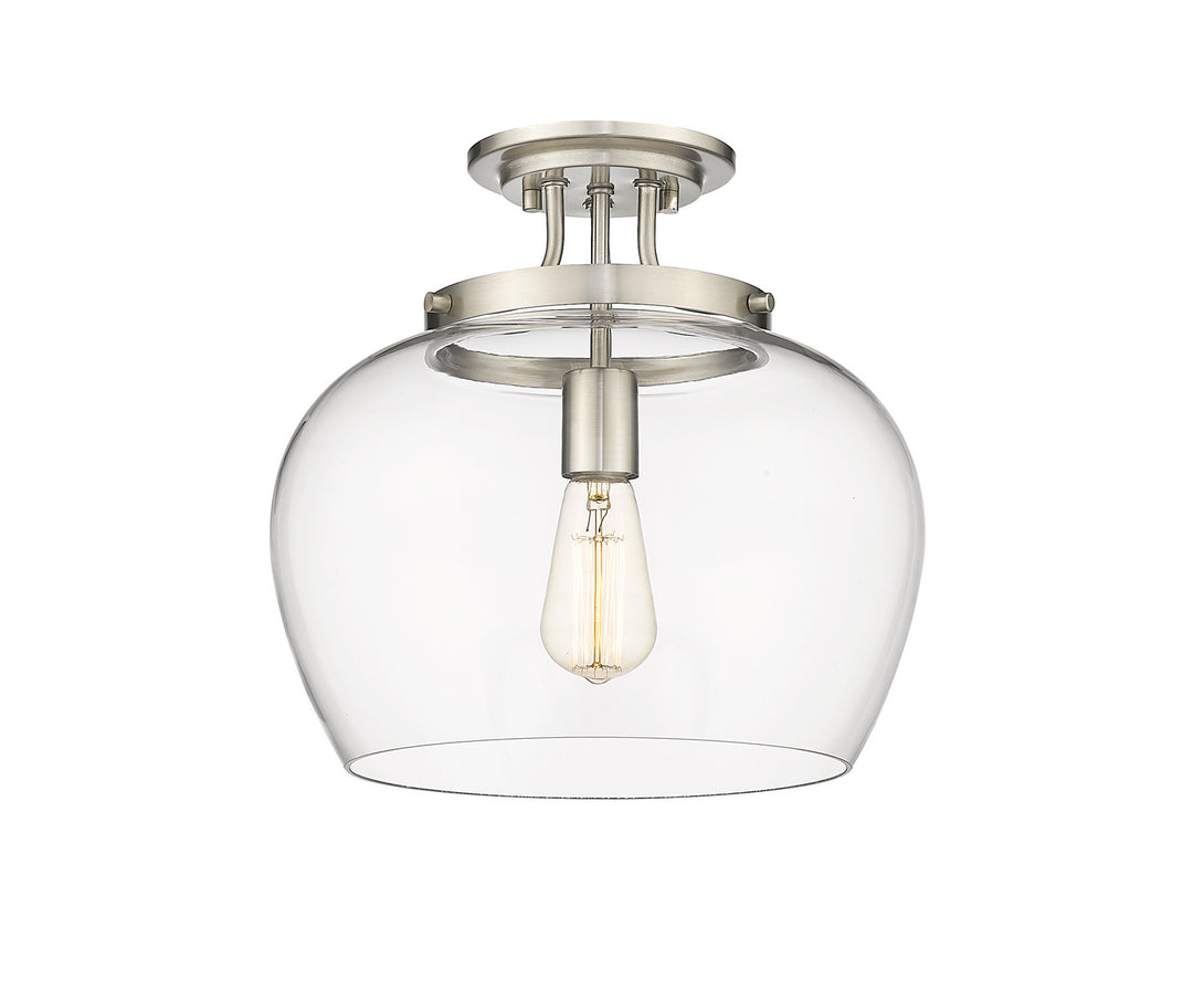 Joliet One Light Semi Flush Mount in Brushed Nickel - available from The Lighting Shoppe, trusted by Canadian homeowners
