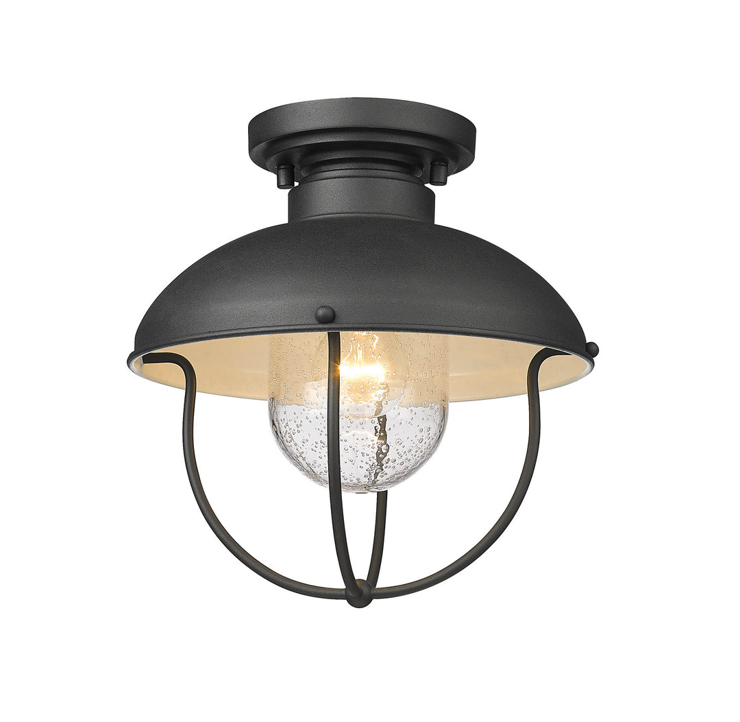 Ansel One Light Outdoor Flush Mount in Black - available from The Lighting Shoppe, trusted by Canadian homeowners