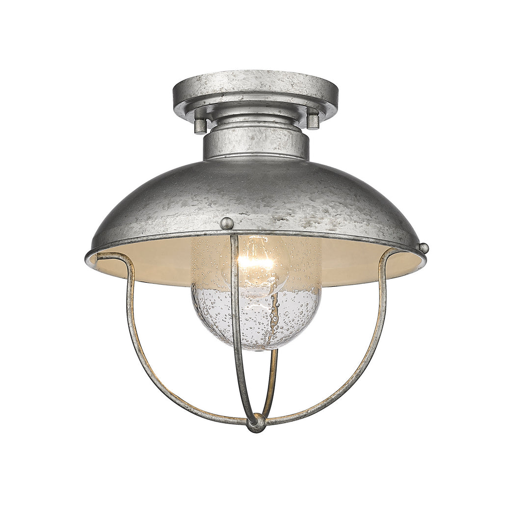 Ansel One Light Outdoor Flush Mount in Galvanized - available from The Lighting Shoppe, trusted by Canadian homeowners