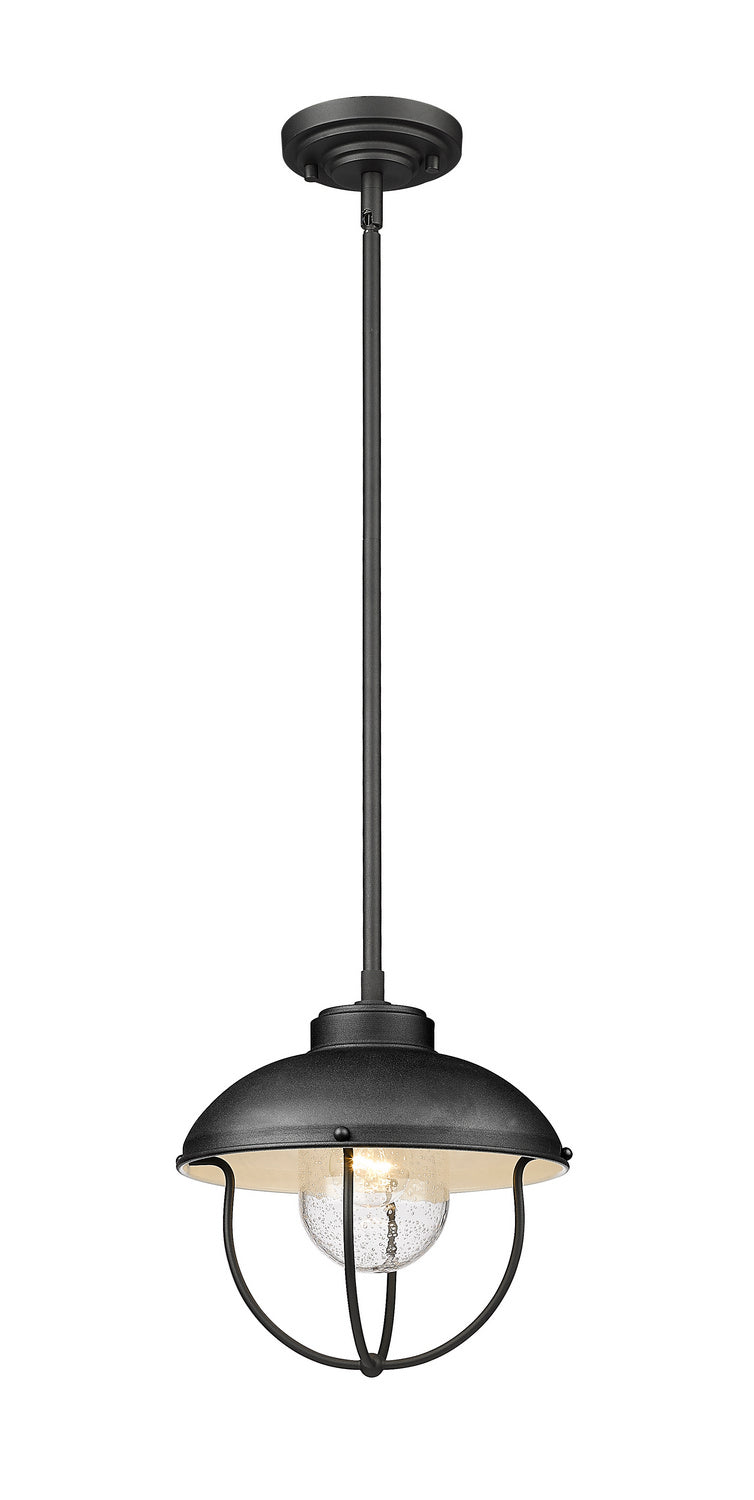 Ansel One Light Outdoor Pendant in Black - available from The Lighting Shoppe, trusted by Canadian homeowners