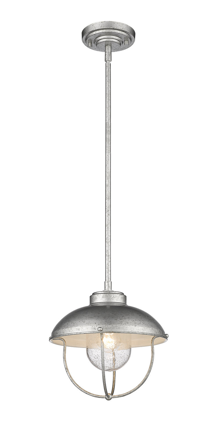 Ansel One Light Outdoor Pendant in Galvanized - available from The Lighting Shoppe, trusted by Canadian homeowners