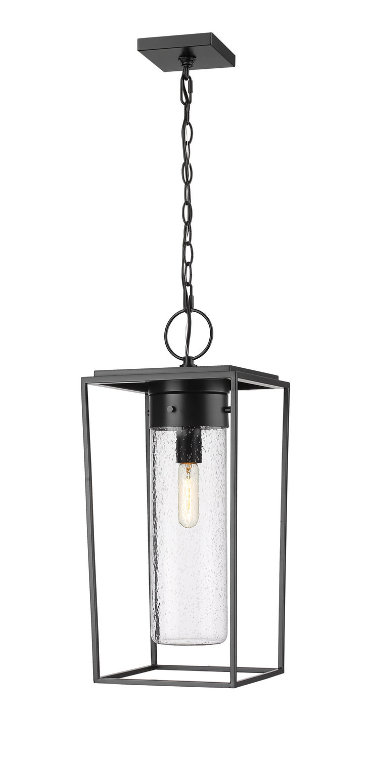 Sheridan One Light Outdoor Chain Mount Ceiling Fixture in Black - available from The Lighting Shoppe, trusted by Canadian homeowners
