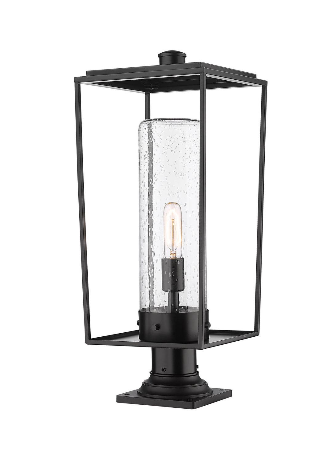 Sheridan One Light Outdoor Pier Mounted Fixture in Black - available from The Lighting Shoppe, trusted by Canadian homeowners