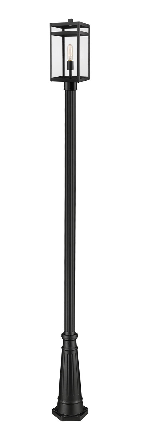 Nuri One Light Outdoor Post Mounted Fixture in Black - available from The Lighting Shoppe, trusted by Canadian homeowners