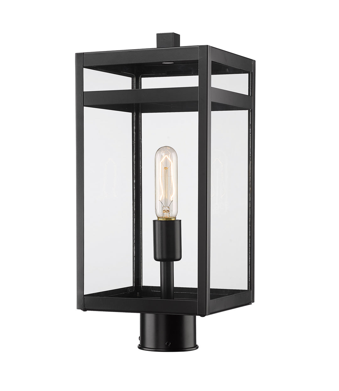 Nuri One Light Outdoor Post Mount Fixture in Black - available from The Lighting Shoppe, trusted by Canadian homeowners