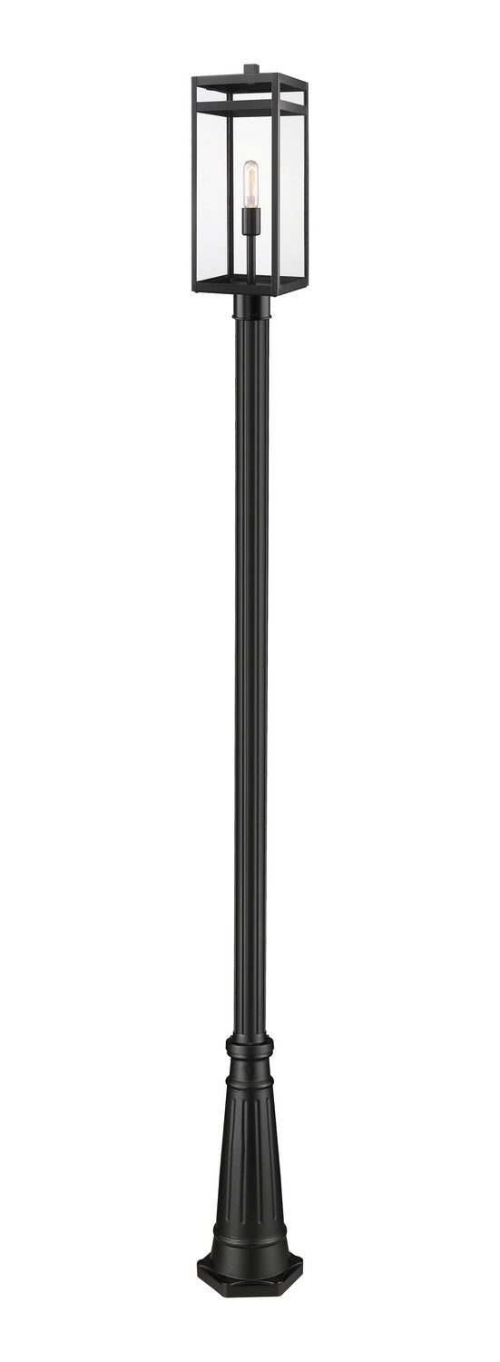 Nuri One Light Outdoor Post Mounted Fixture in Black - available from The Lighting Shoppe, trusted by Canadian homeowners