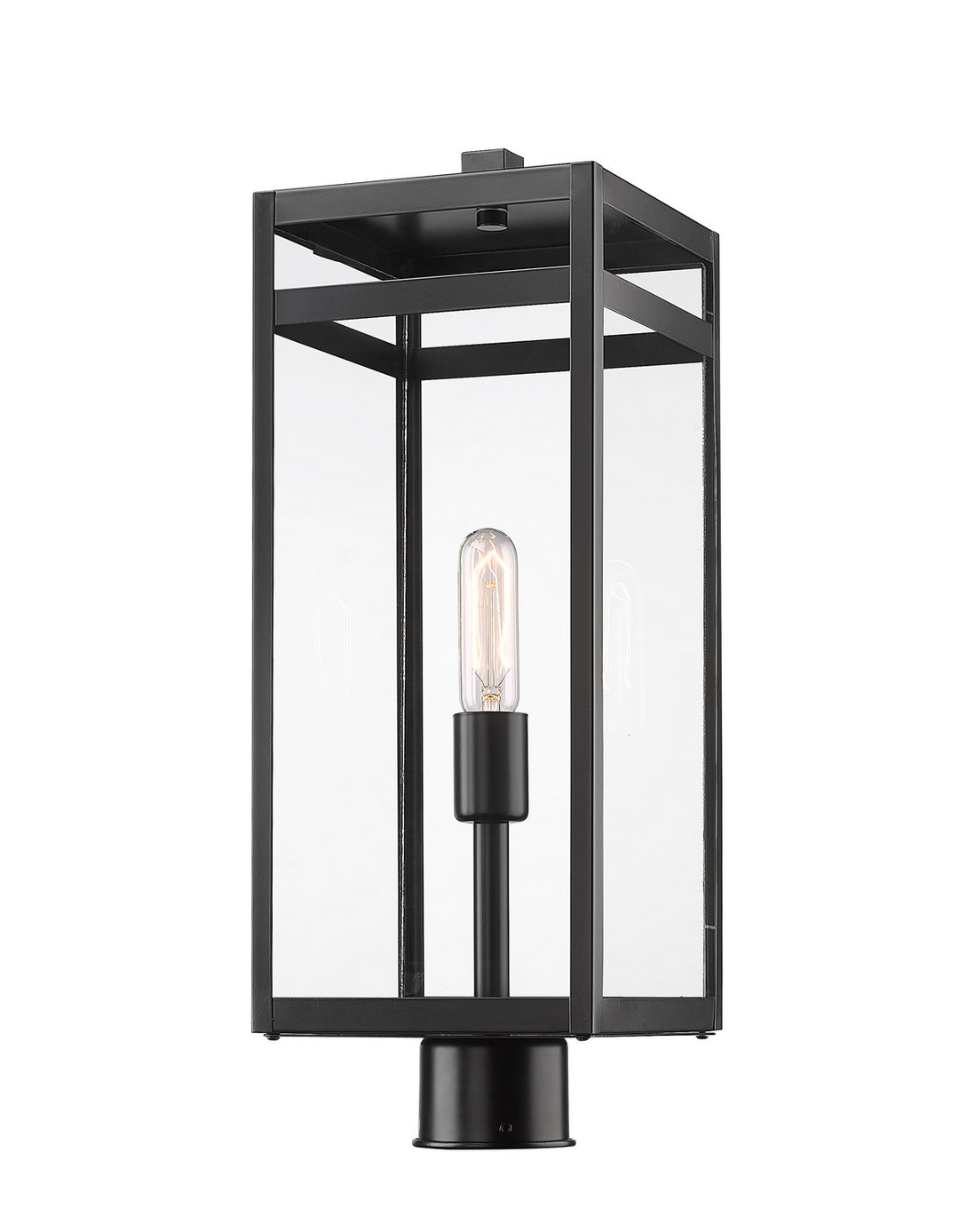 Nuri One Light Outdoor Post Mount Fixture in Black - available from The Lighting Shoppe, trusted by Canadian homeowners