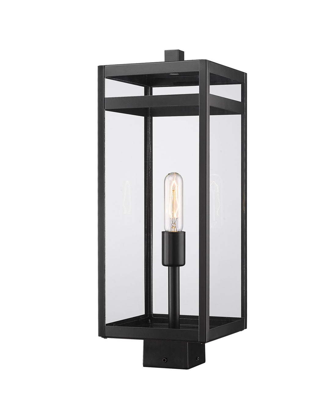 Nuri One Light Outdoor Post Mount Fixture in Black - available from The Lighting Shoppe, trusted by Canadian homeowners