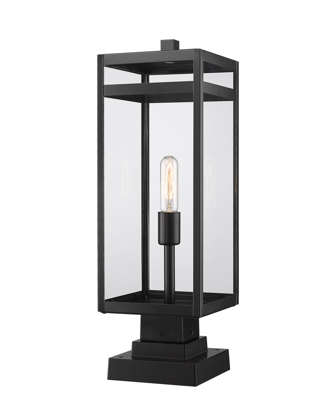 Nuri One Light Outdoor Pier Mounted Fixture in Black - available from The Lighting Shoppe, trusted by Canadian homeowners
