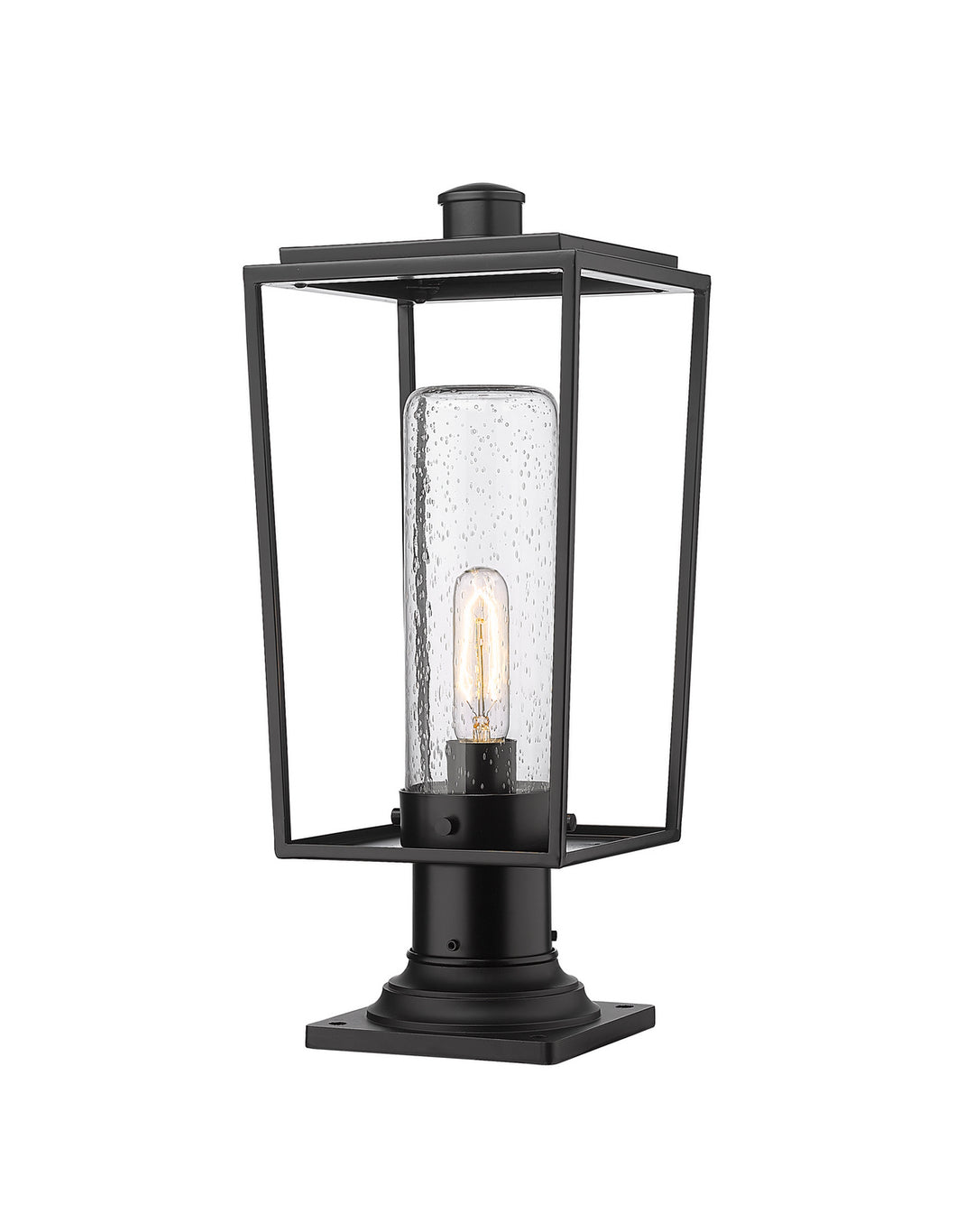 Sheridan One Light Outdoor Pier Mounted Fixture in Black - available from The Lighting Shoppe, trusted by Canadian homeowners