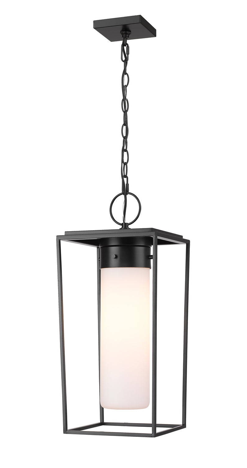 Sheridan One Light Outdoor Chain Mount Ceiling Fixture in Black - available from The Lighting Shoppe, trusted by Canadian homeowners