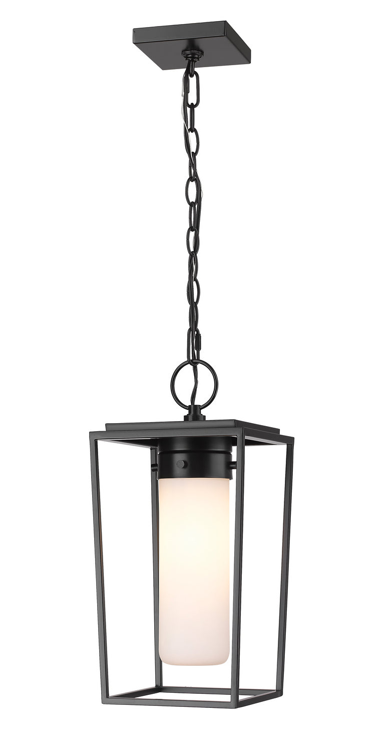 Sheridan One Light Outdoor Chain Mount Ceiling Fixture in Black - available from The Lighting Shoppe, trusted by Canadian homeowners