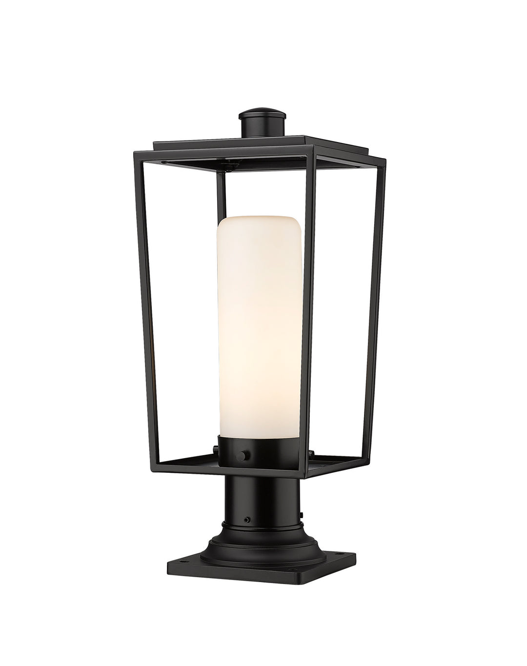 Sheridan One Light Outdoor Pier Mounted Fixture in Black - available from The Lighting Shoppe, trusted by Canadian homeowners