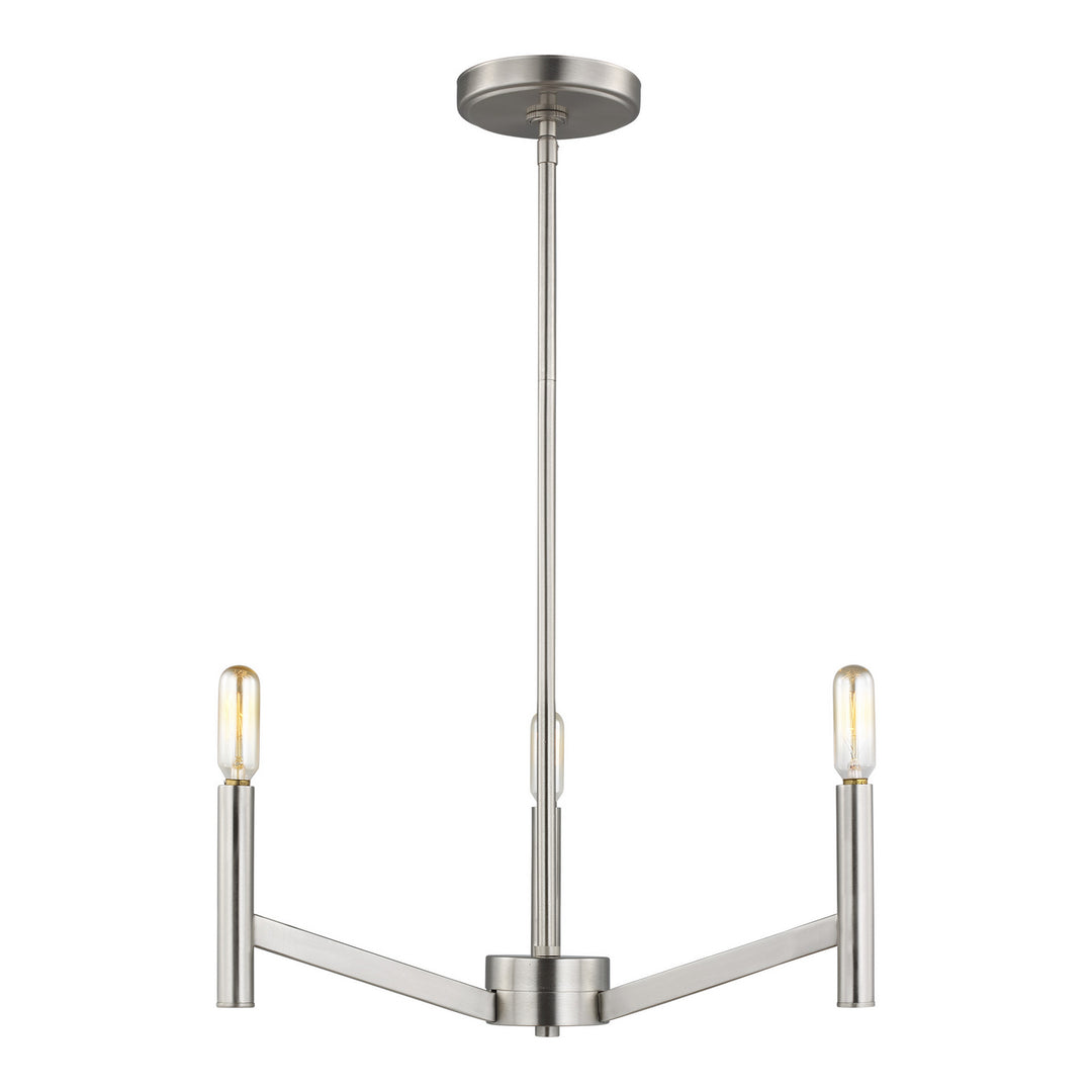 Vector Three Light Chandelier in Brushed Nickel - available from The Lighting Shoppe, trusted by Canadian homeowners