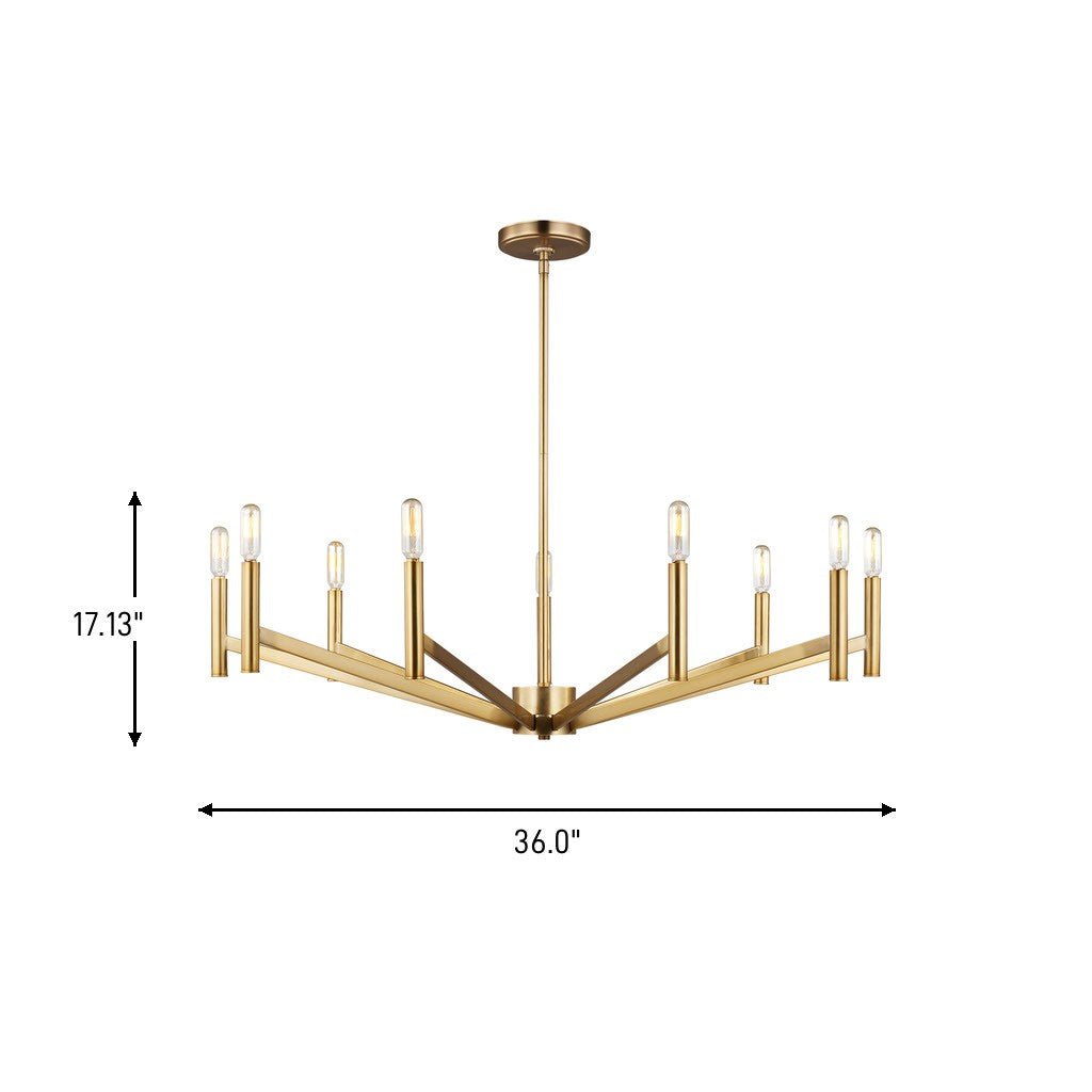 Visual Comfort Studio Canada - 3124309-848 - Nine Light Chandelier - Vector - Satin Brass