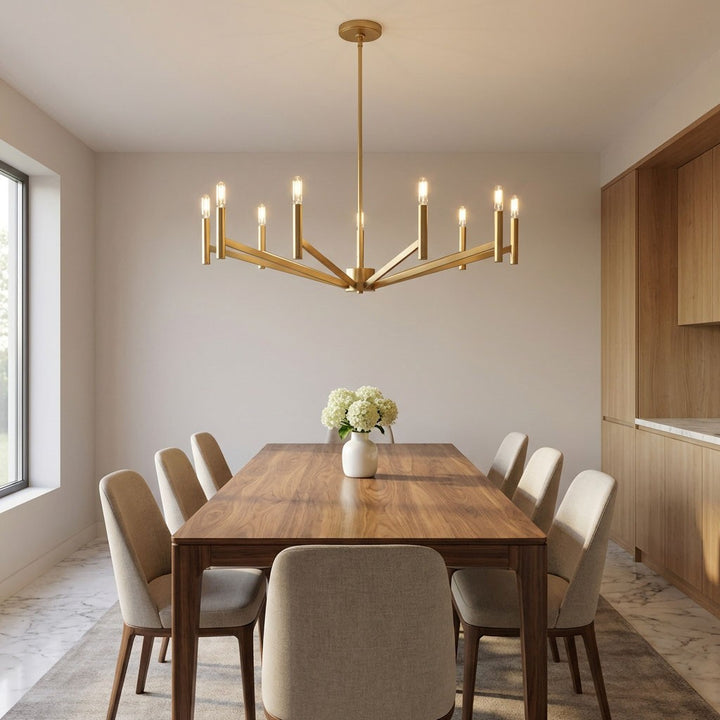 Visual Comfort Studio Canada - 3124309-848 - Nine Light Chandelier - Vector - Satin Brass