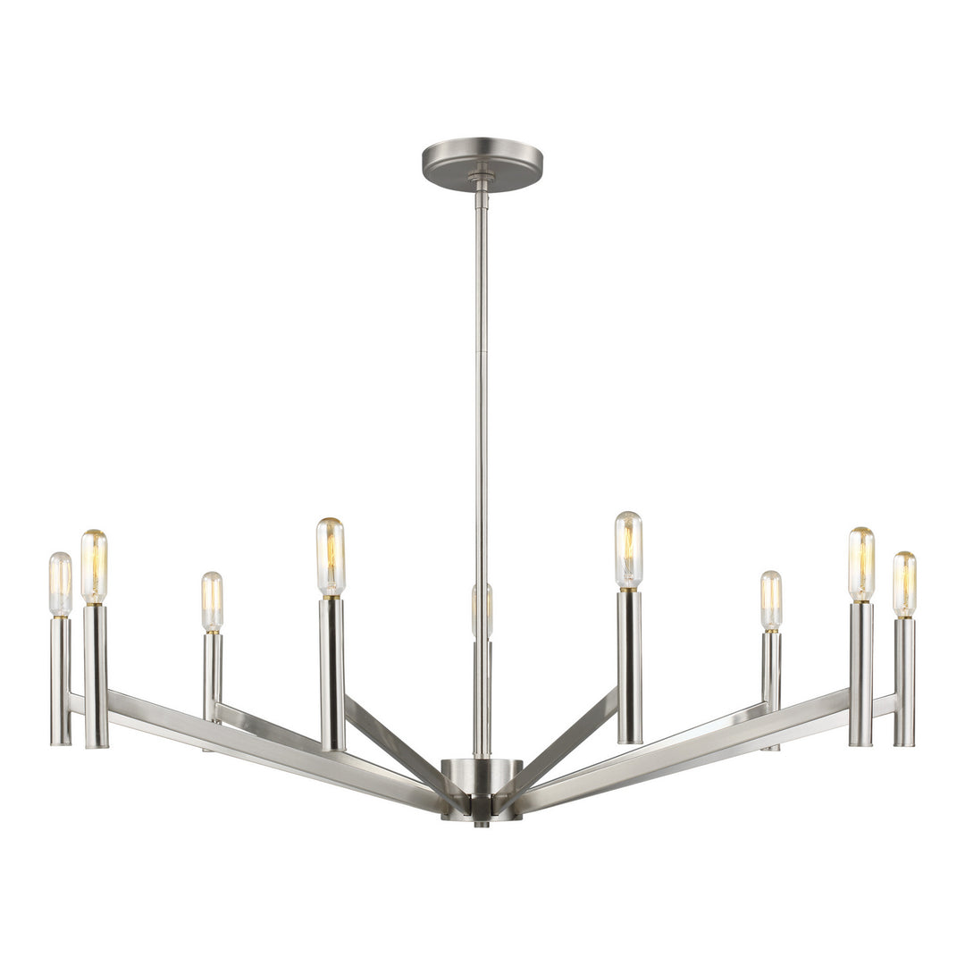 Vector Nine Light Chandelier in Brushed Nickel - available from The Lighting Shoppe, trusted by Canadian homeowners