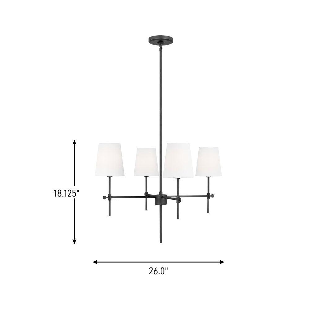 Visual Comfort Studio Canada - 3187204-112 - Four Light Chandelier - Baker - Midnight Black