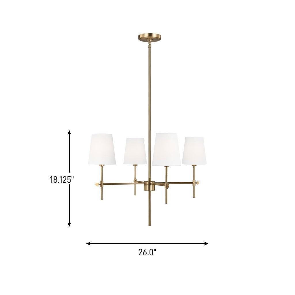 Visual Comfort Studio Canada - 3187204-848 - Four Light Chandelier - Baker - Satin Brass