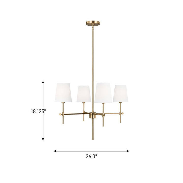 Visual Comfort Studio Canada - 3187204-848 - Four Light Chandelier - Baker - Satin Brass