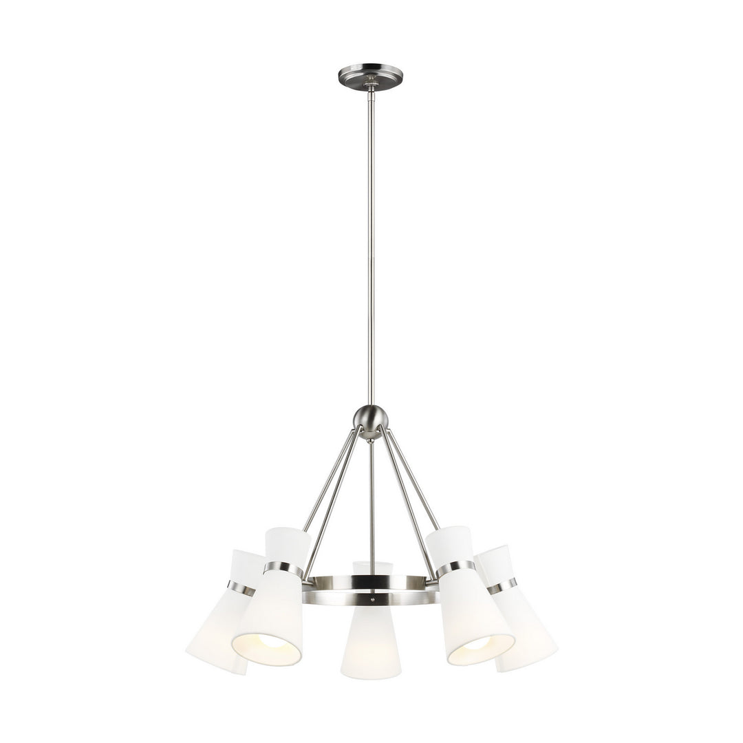 Clark Five Light Chandelier in Brushed Nickel - available from The Lighting Shoppe, trusted by Canadian homeowners