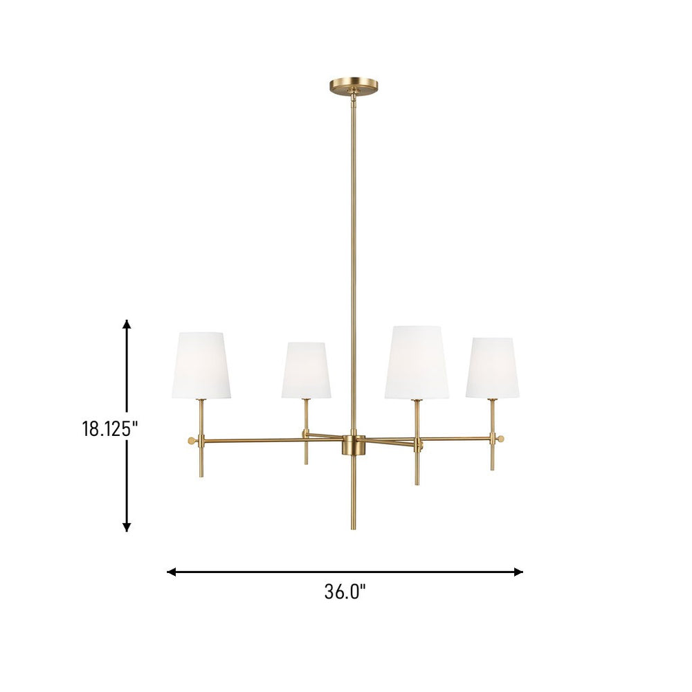 Visual Comfort Studio Canada - 3287204-848 - Four Light Chandelier - Baker - Satin Brass