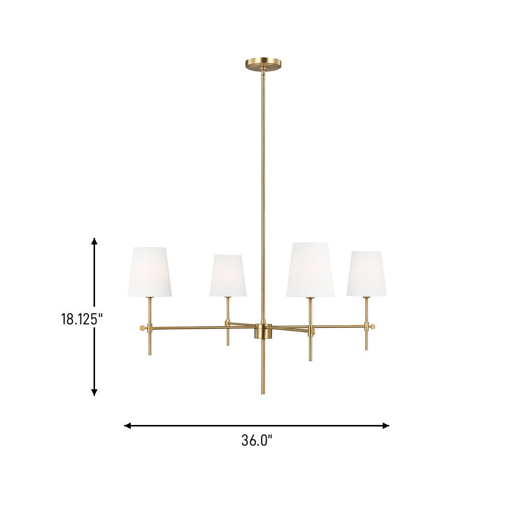 Visual Comfort Studio Canada - 3287204-848 - Four Light Chandelier - Baker - Satin Brass