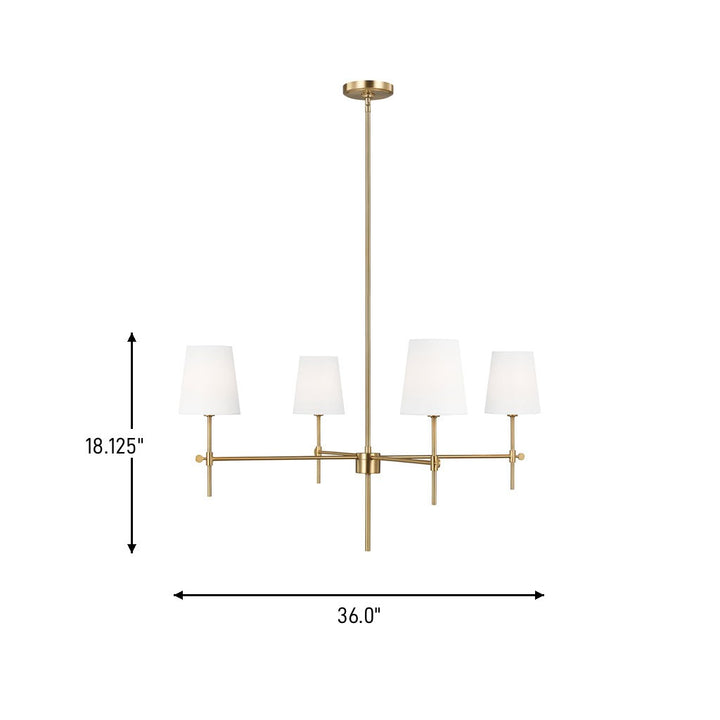 Visual Comfort Studio Canada - 3287204-848 - Four Light Chandelier - Baker - Satin Brass