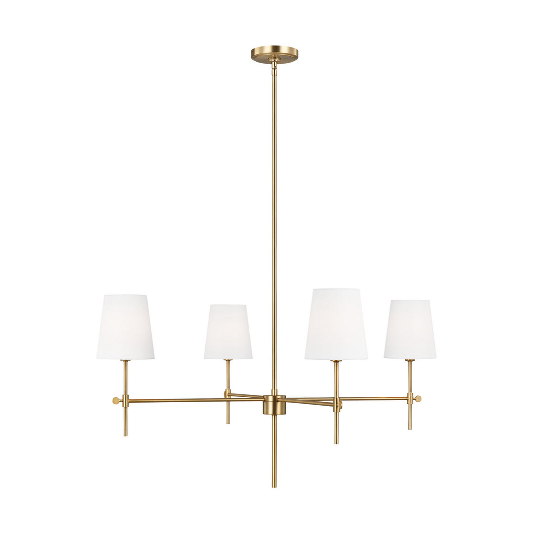 Baker Four Light Chandelier in Satin Brass - available from The Lighting Shoppe, trusted by Canadian homeowners
