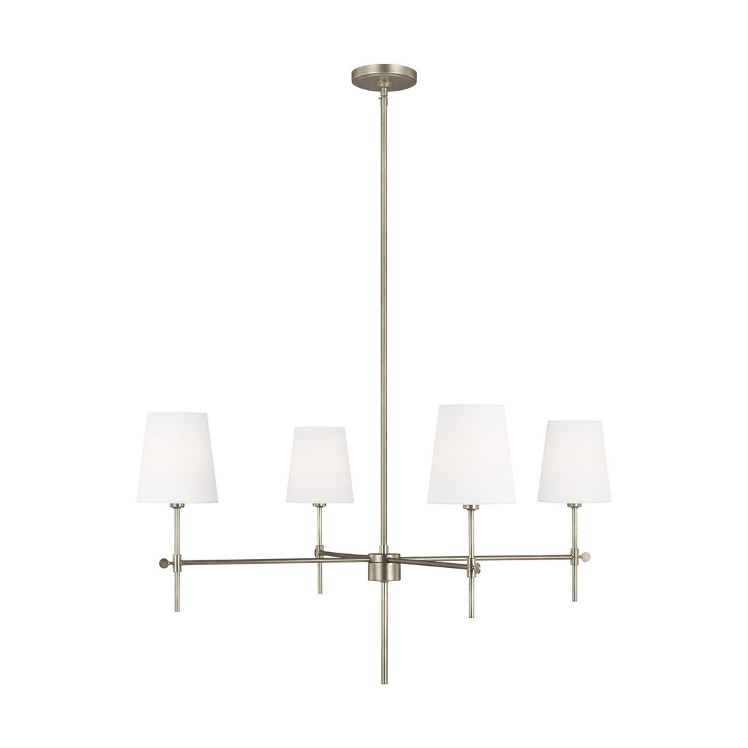 Baker Four Light Chandelier in Antique Brushed Nickel - available from The Lighting Shoppe, trusted by Canadian homeowners