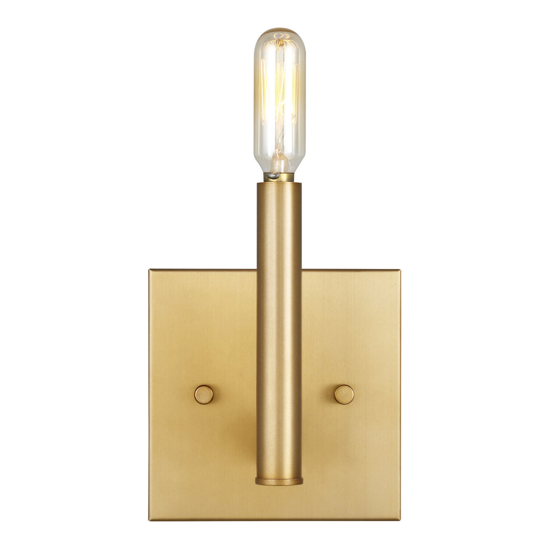 Vector One Light Wall / Bath Sconce in Satin Brass - available from The Lighting Shoppe, trusted by Canadian homeowners