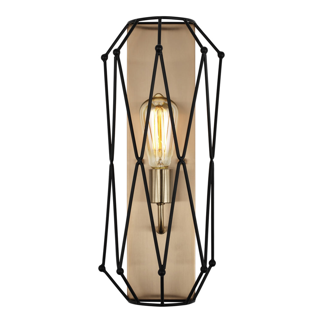 Zarra One Light Wall / Bath Sconce in Satin Brass - available from The Lighting Shoppe, trusted by Canadian homeowners