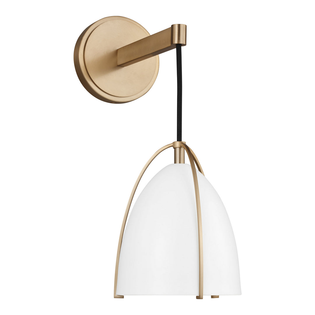 Norman One Light Wall / Bath Sconce in Satin Brass - available from The Lighting Shoppe, trusted by Canadian homeowners