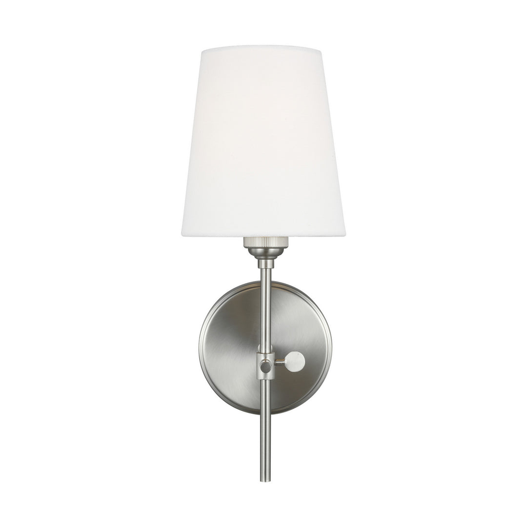 Baker One Light Wall / Bath Sconce in Brushed Nickel - available from The Lighting Shoppe, trusted by Canadian homeowners