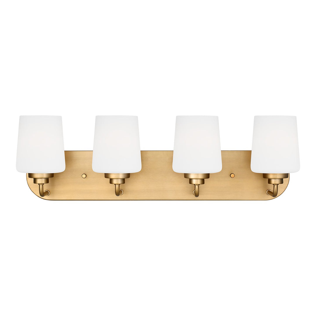 Windom Four Light Wall / Bath in Satin Brass - available from The Lighting Shoppe, trusted by Canadian homeowners