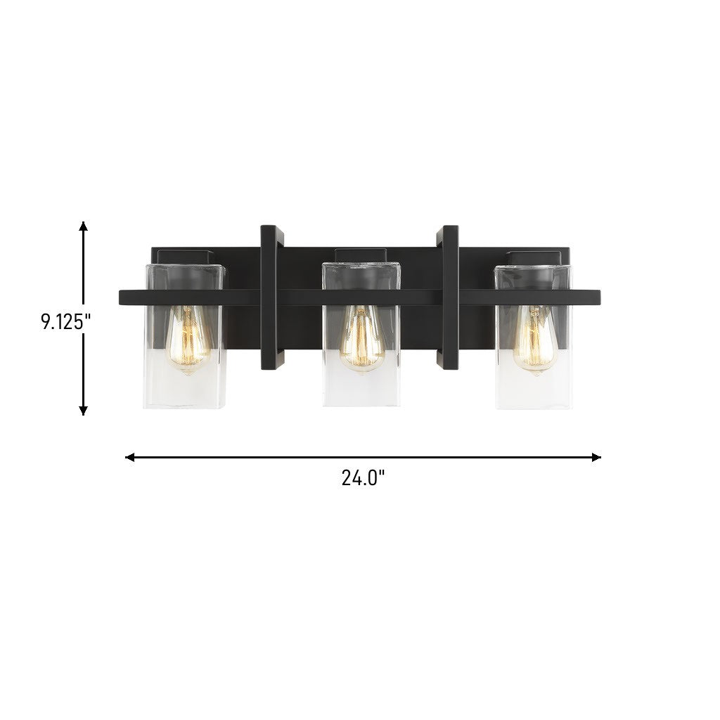 Generation Lighting Canada - 4441503-112 - Three Light Wall / Bath - Mitte - Midnight Black