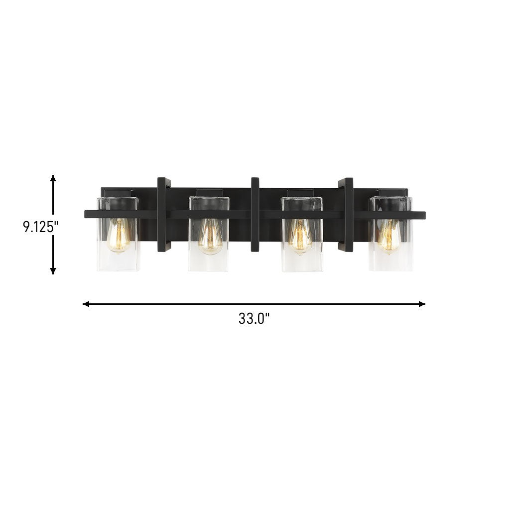 Generation Lighting Canada - 4441504-112 - Four Light Wall / Bath - Mitte - Midnight Black