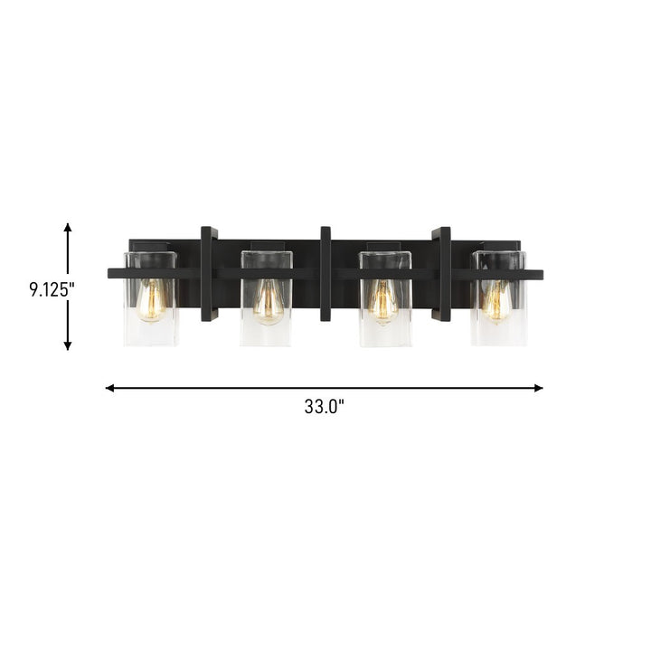 Generation Lighting Canada - 4441504-112 - Four Light Wall / Bath - Mitte - Midnight Black