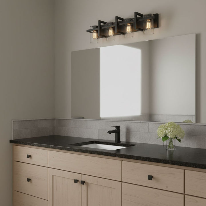 Generation Lighting Canada - 4441504-112 - Four Light Wall / Bath - Mitte - Midnight Black