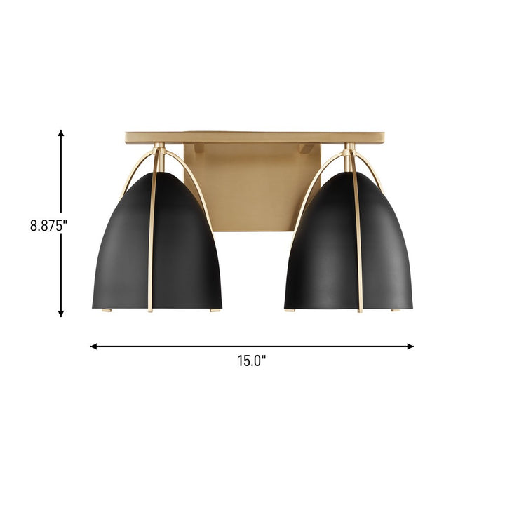 Visual Comfort Studio Canada - 4451702-848 - Two Light Wall / Bath - Norman - Satin Brass