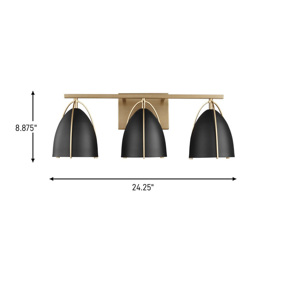 Visual Comfort Studio Canada - 4451703-848 - Three Light Wall / Bath - Norman - Satin Brass