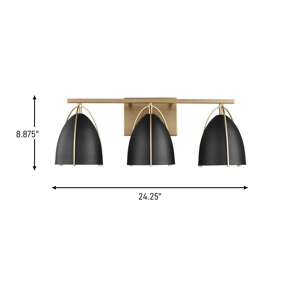 Visual Comfort Studio Canada - 4451703-848 - Three Light Wall / Bath - Norman - Satin Brass