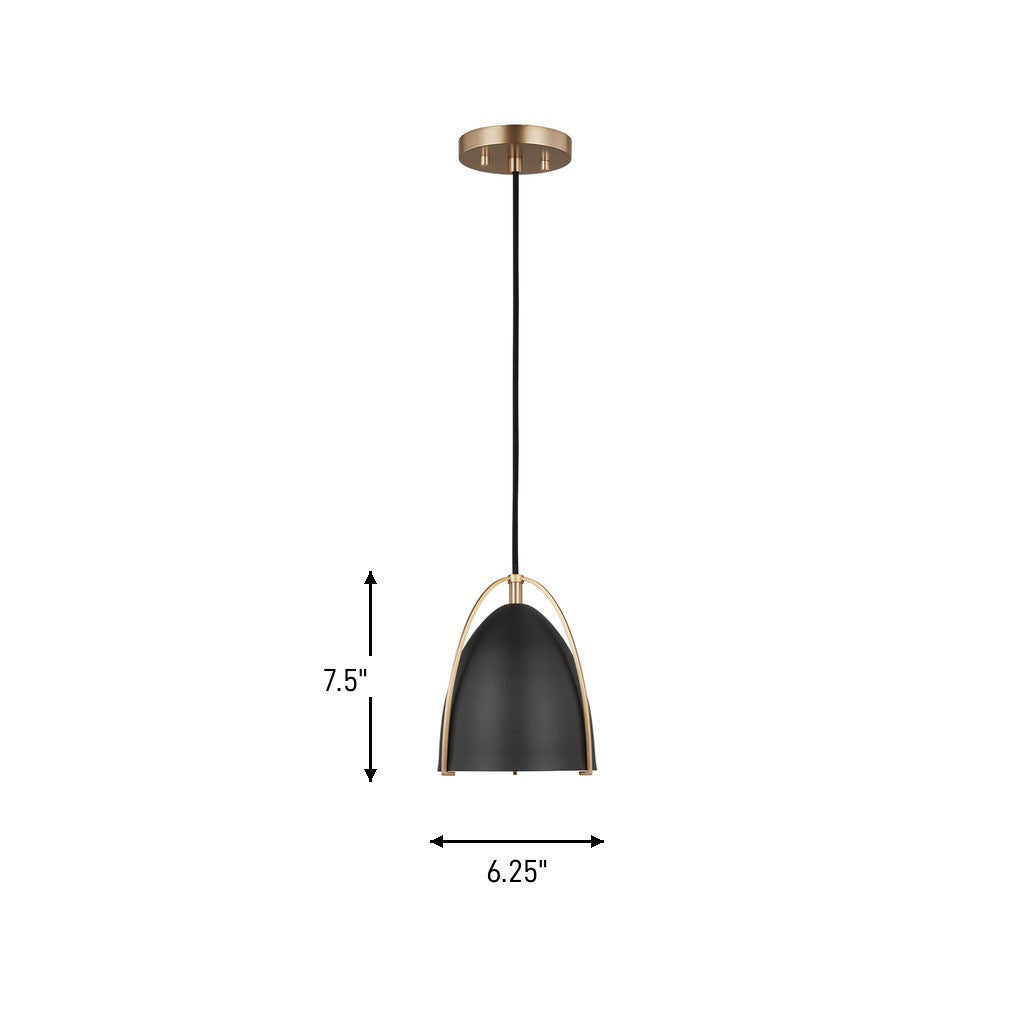 Visual Comfort Studio Canada - 6151701-848 - One Light Mini-Pendant - Norman - Satin Brass