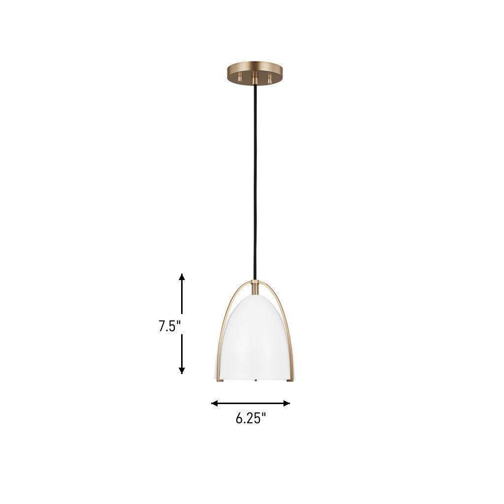 Visual Comfort Studio Canada - 6151801-848 - One Light Mini-Pendant - Norman - Satin Brass